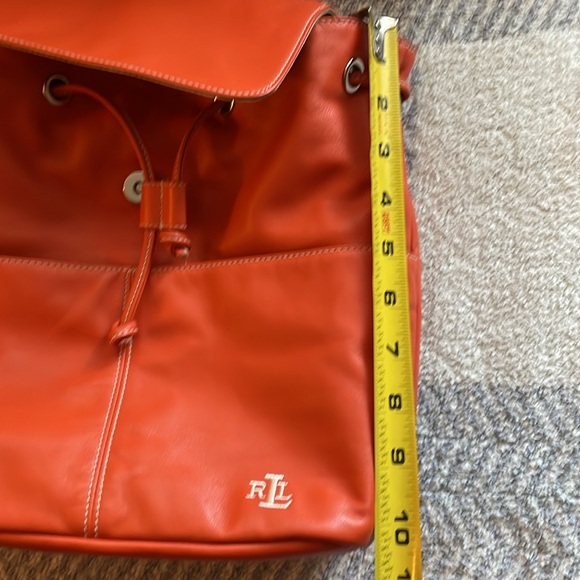 Ralph Lauren orange backpack purse - Picture 7 of 9